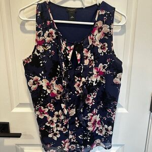Ann Taylor Factory Floral and Flowy Tank Top with Keyhole